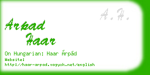 arpad haar business card